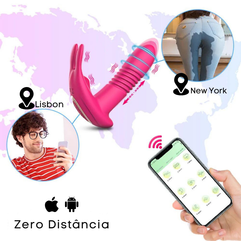 Vibrador Sem Fio Conexão a Distância Via Aplicação Com 3 Modos de Ação